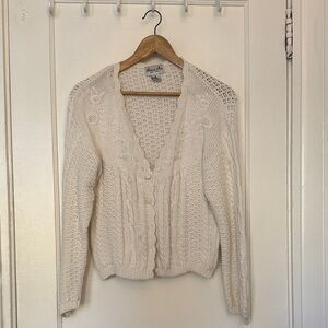 Women's Cream Cardigan Sweater